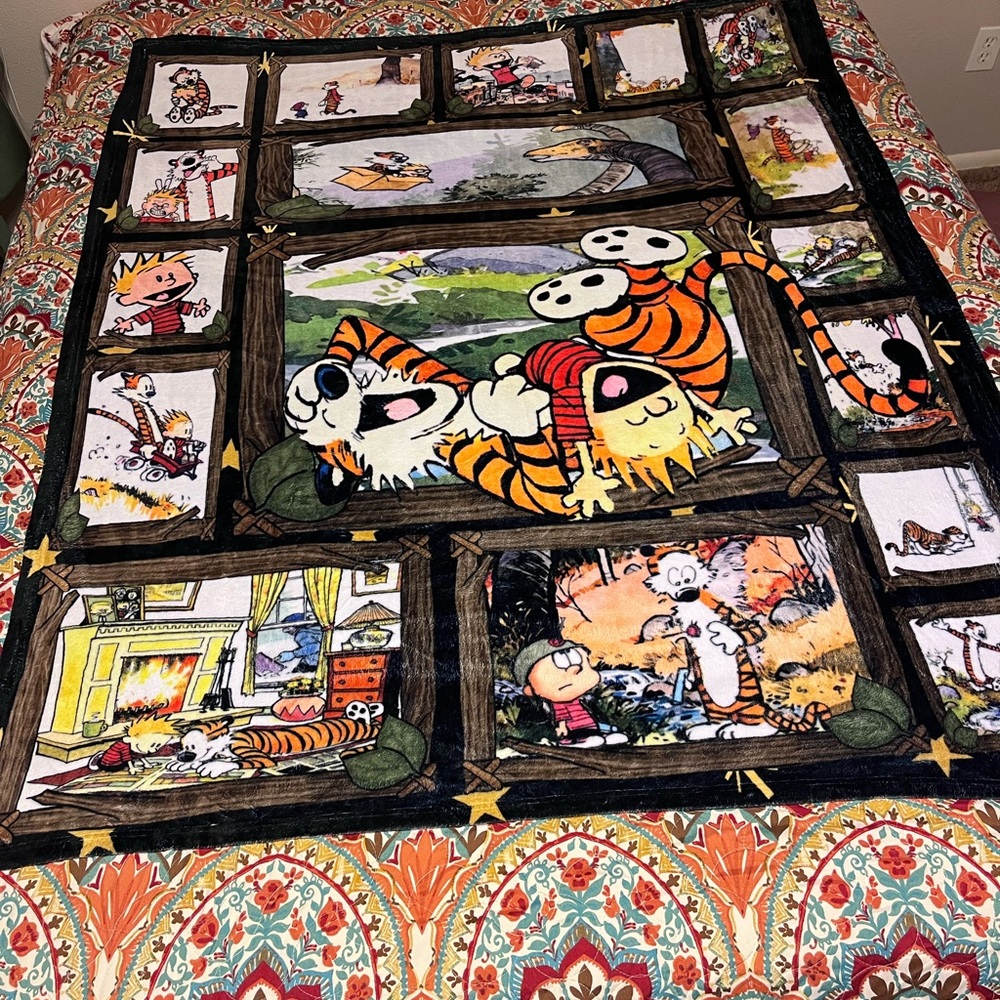 Calvin and Hobbes Comic Strip Blanket